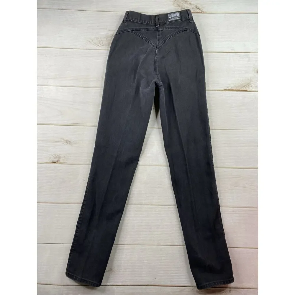 Roughrider By Circle T Jeans Women's 4 Black Vintage 80s Western Rodeo Cowgirl